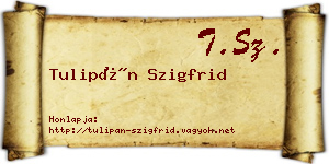 Tulipán Szigfrid névjegykártya